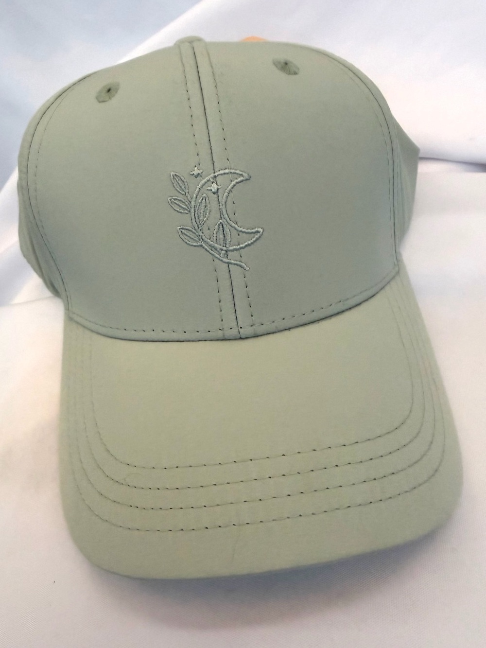 NEW BLOGILATES Sage Green Crescent Moon ponytail Cap- so cute!